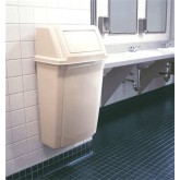 Rubbermaid Wall Mounted Slim Jim Waste Receptacle - 15 Gallon, Beige